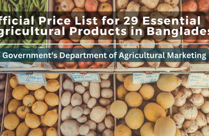Official Price List for 29 Essential Agricultural Products in Bangladesh