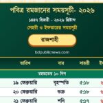 Rajshahi Ramadan Calendar 2026 Sehri Iftar Time-Rajshahi Division