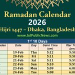 Ramadan Calendar 2026 Iftar Sehri Time Bangladesh